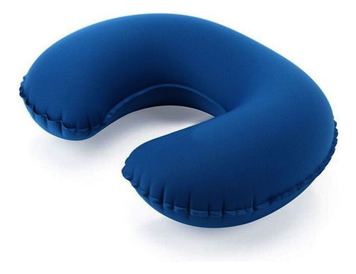 Almohada De Viaje Inflable Color Azul