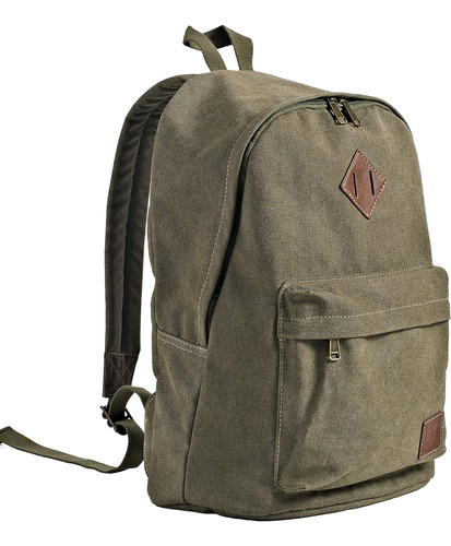 Canvas College Laptop Backpack, Durable Rucksack Travel N...