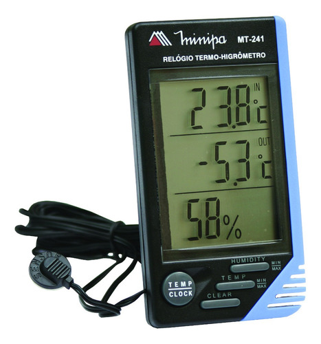 Relógio Termo-higrômetro Digital Mt-241 Minipa