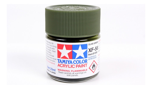 Pintura Acrilica 23ml Xf58 Olive Green By Tamiya # Xf58