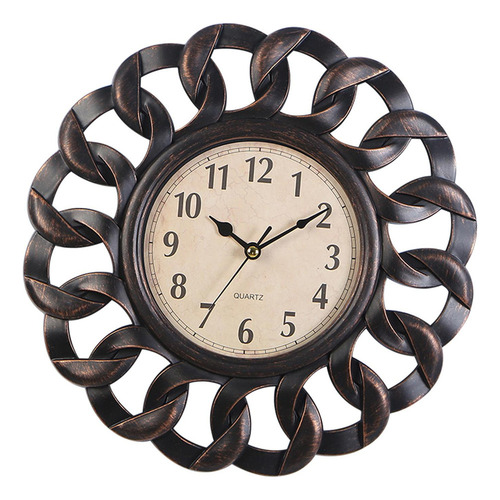 Reloj De Pared Retro Números Arábigos Silencio Para Negro