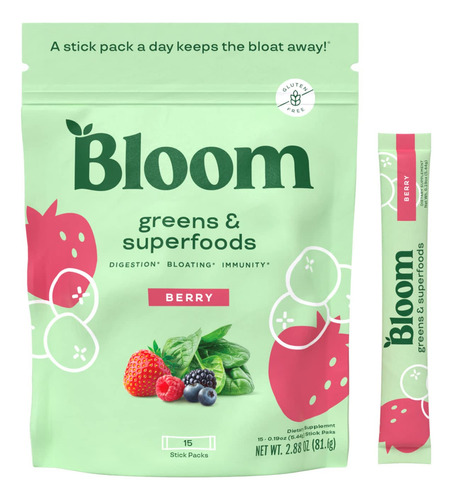 Bloom Nutrition Super Greens - Mezcla De Batidos En Polvo, 1