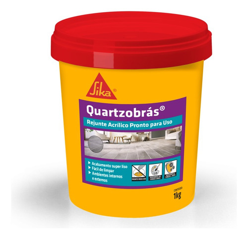 Rejunte Acrílico Quartzobrás - Vermelho Rubi 1kg