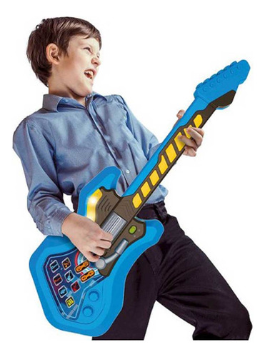 Guitarra Rockera Winfun Para Niños!! Cool Kidz Rock Guitar! Color Celeste