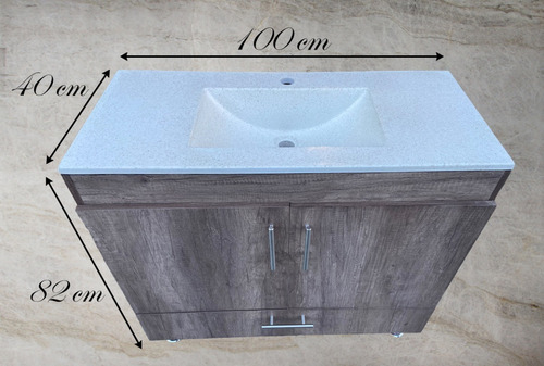 Mueble De Baño Moderno Lavabo 100cm Tocador Nebraska