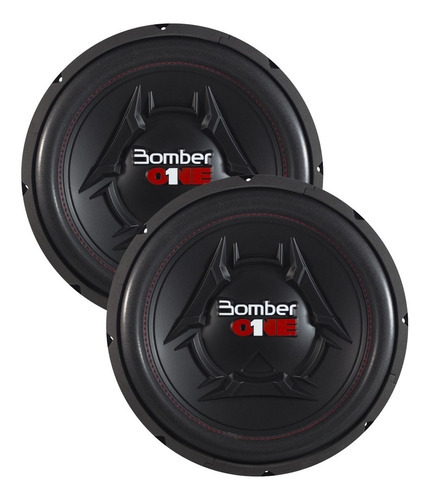 Kit 2 Subwoofer Bomber B-one 10 Pol 200w Rms Bobina Simples Cor Preto