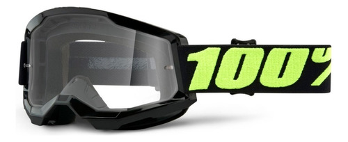 Óculos 100% Strata2 Upsol Off Road Motocross Enduro Cor da armação Preto Cor da lente Transparente