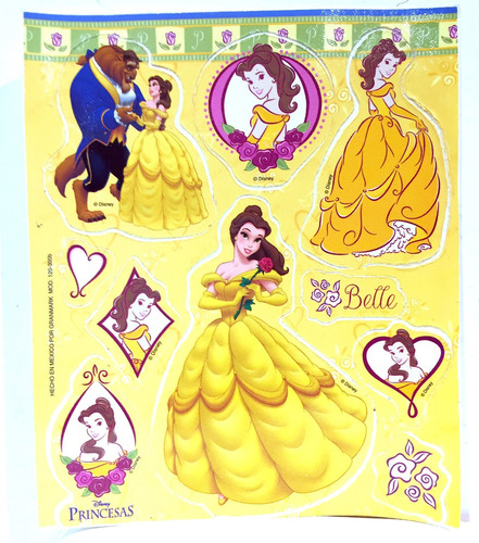Disney La Bella Y La Bestia Planilla De Stickers Oficial