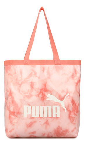 Bolso Puma Core Transparent Tote En Rojo Y Rosa