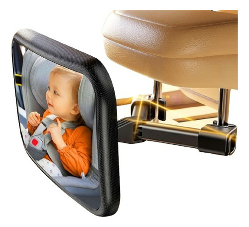 Espejo Retrovisor Grande Para Bebés, Diseño Gancho Fácil