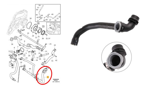 Manguera By Pass Termostato S60 S80 Xc60 Xc70 Xc90 Volvo 3.2