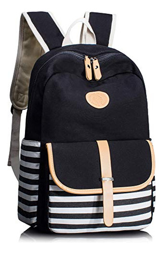 Leaper Espesado Lienzo Escuela Mochila Bolso Mochila Bolsa H