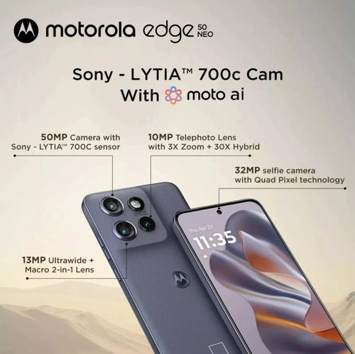 Motorola Moto Edge 50 Neo 512 Gb Interna 12gb Ram Esim Nfc Azul
