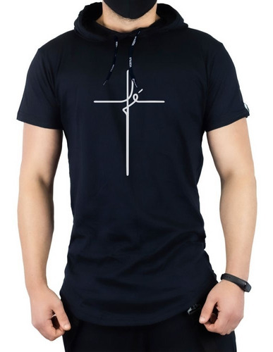 Camiseta Blusa Fé Com Capuz Longline