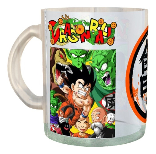 Vaso Taza De Vidrio Esmerilado Dragon Ball Portadas Manga