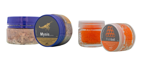Mysis + Fishball Alimento Congelado Para Corais - 2 Potes