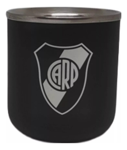 Mate Térmico Mate   Negro Con Diseño River Plate