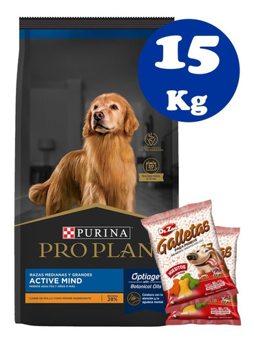 Imagen 1 de 2 de Pro Plan Active Mind Razas Grandes Y Medianas 15 Kg + Regalo