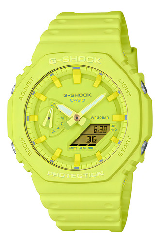 Reloj Hombre Casio Ga-2100-9a9dr G-shock Correa Verde Bisel Verde Fondo Verde