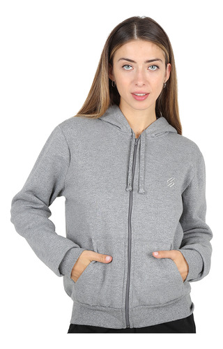 Campera Set Sport Clasics Flec Mujer En Gris Y Melange | Sto