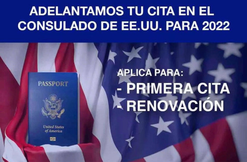 Imagen 3 de 3 de Gestión Visa Eeuu Primera Vez, Renovación, Adelantamiento