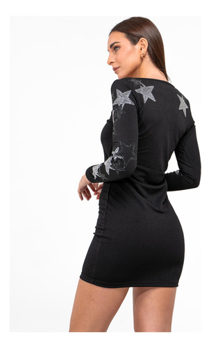 Vestido Corto Ajustado Con Estrellas