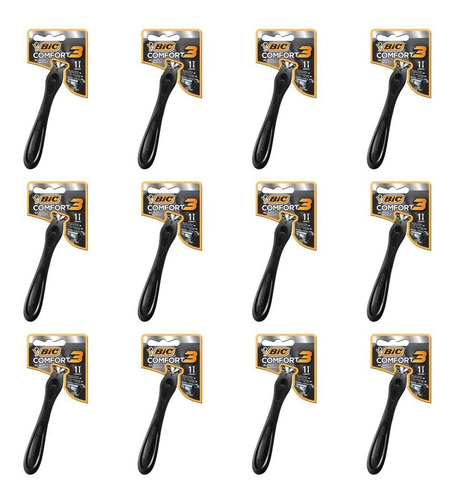 Imagem 1 de 1 de Bic Confort 3 Aparelho Black Night (kit C/12)