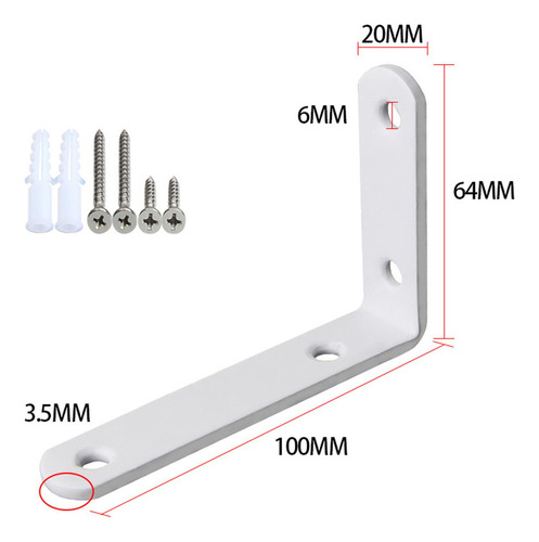 12 Uds. Soportes De Esquina Flotantes Para Estantes 100x64mm