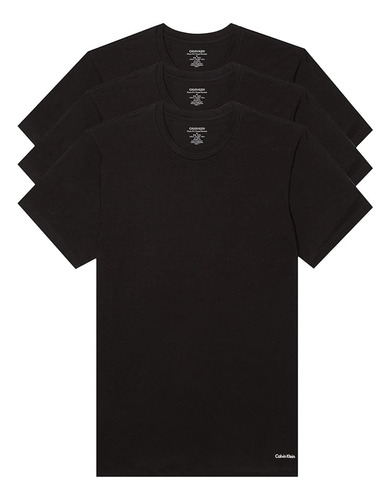Calvin Klein ® 3 Playeras Hombre 100% Algodón Cuello Redondo