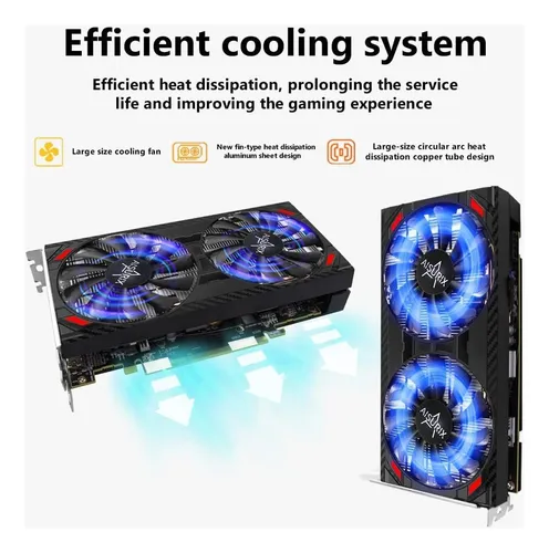 Aisurix Rx 5500 Xt 8gb Gddr6 Tarjeta Gráfica, 128 Bits, 2xdp