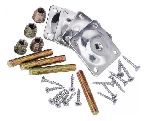 4 Placas De Montaje De Patas De Metal Para Montaje 4 Piezas