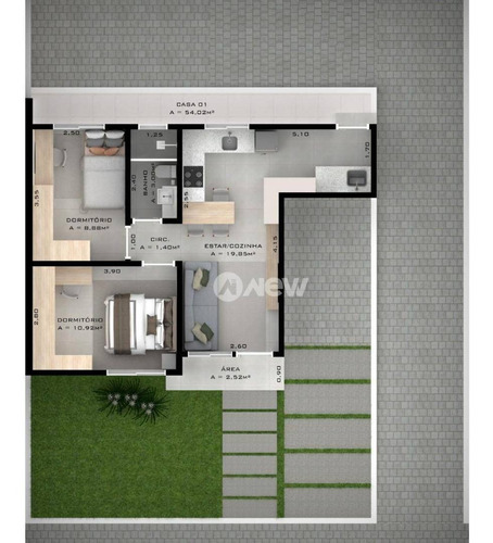 Imagem 2 de 15 de Casa Com 2 Dormitórios À Venda, 54 M² Por R$ 225.000,00 - Floresta - Estância Velha/rs - Ca3710