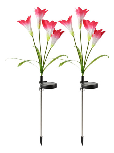 Wg1 2 Luces De Flores Solares Al Aire Libre 4 Flores De
