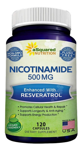 Nicotinamida Ribosica 500mg X120caps Resveratrol-nad+booster