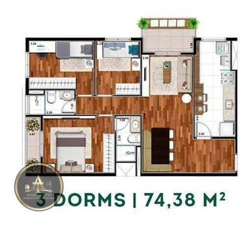 Excelente Apartamento Com 2 Dormitórios Para Alugar, 60 M² Por R$ 2.300/mês - Jardim Tupanci - Barueri/sp - Ap2907