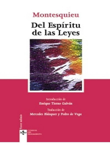 Del Espíritu De Las Leyes, De Montesquieu. Editorial Tecnos (g), Tapa Blanda En Español