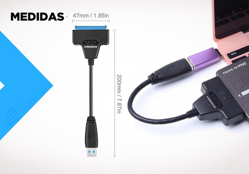 Imagen 8 de 10 de Cable Sata Usb Adaptador Tipo C Y 3.0 Doble Salida Disco Ssd