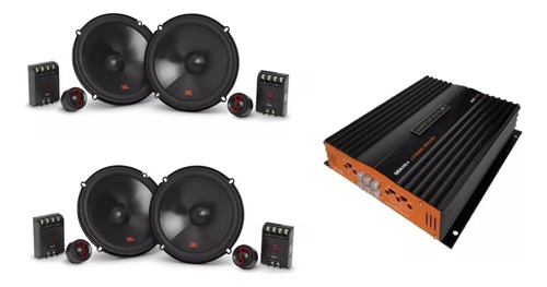 Kit Set De Medios Jbl Stage3607c+amplificador 4ch Qea500.4