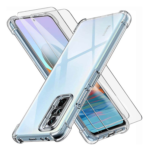 For Redmi Series Funda Case Silicona Transparente + 2 Mica