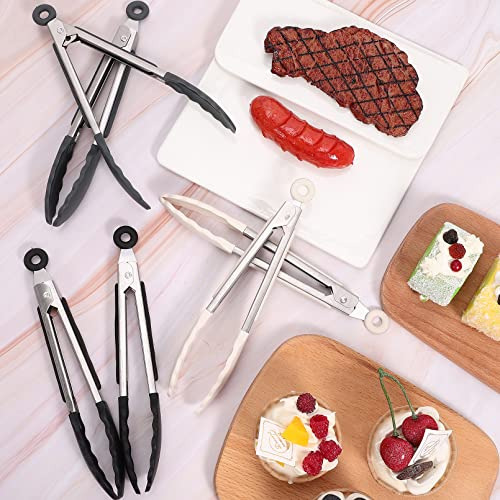 Pinzas De Cocina De Silicona 6 Uds, 7 Pulgadas, Resistentes