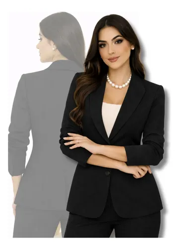 Blazer Feminino Com Botão Elegante E Confortável Estruturado
