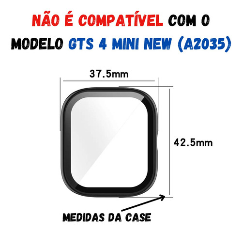 Case Capinha Anti-impacto Para Amazfit Gts 4 Mini Compatível
