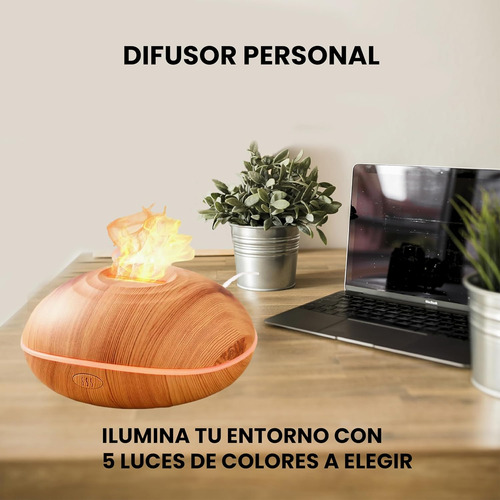 Difusor De Aromaterapia Y Humidificador Ultrasonico Con Luz