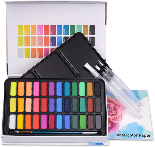 Watercolor Paint Set,  Colors With Pcs Water Brush Pens...
