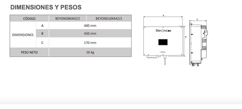 Inversor Solar Monofasico 8 Kw Beyond Connera Beyond8km2/2