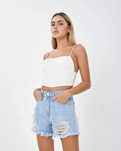 Short Mujer Jean Rigido