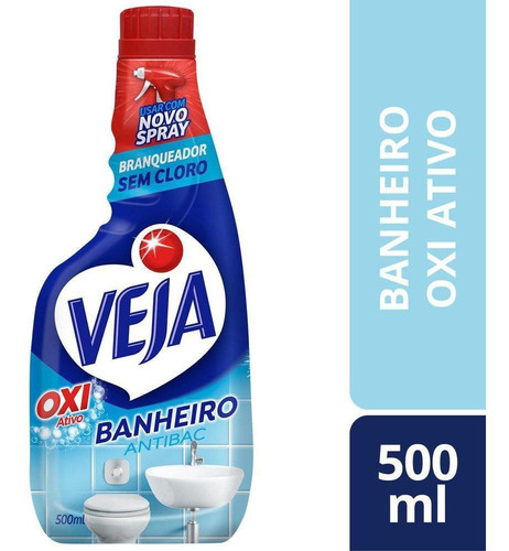 Imagem 1 de 7 de Limpador Spray Anti Bac Veja Banheiro Oxi 500ml Refil