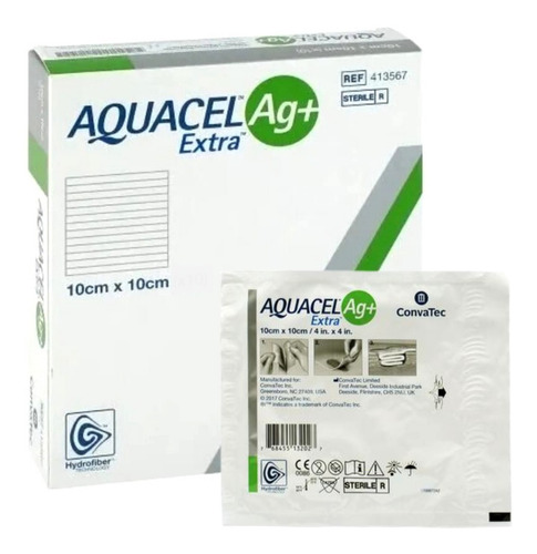 Aquacel Ag + Extra Convatec 10cmx10cm - 02 Unidades