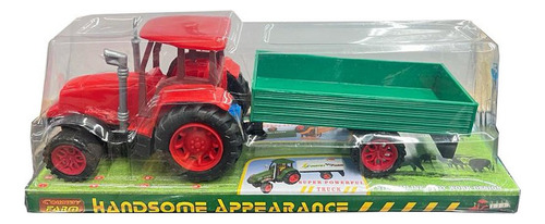 Tractor Con Acoplado A Friccion Cod 50189 Color Rojo