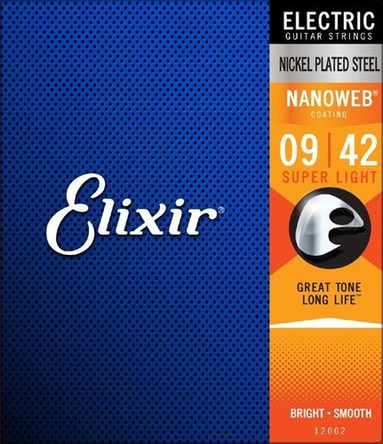 Elixir Nanoweb Super Light 09-42 Cuerdas Guitarra Eléctrica